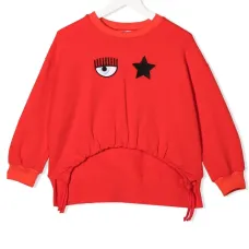 Толстовка с приспущенными плечами и вышитым логотипом