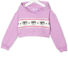 Укороченное худи с принтом