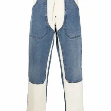 Прямые джинсы со вставками