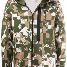 Куртка с капюшоном и геометричным принтом