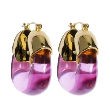 Органические серьги-кольца Flamingo