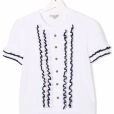 Рубашка с короткими рукавами и оборками