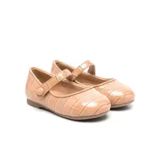 Балетки с тиснением под кожу крокодила