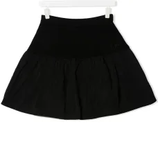 Юбка со вставкой и вышитым логотипом