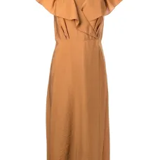 Платье миди с запахом и оборками Платье миди с запахом и оборками