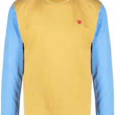 футболка в стиле колор-блок с вышитым логотипом