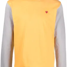 Футболка в стиле колор-блок с вышитым логотипом