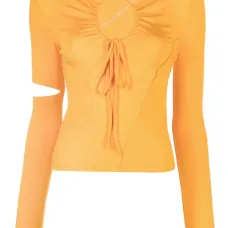 Топ с длинными рукавами и вырезами