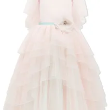 Платье из тюля с цветочной аппликацией