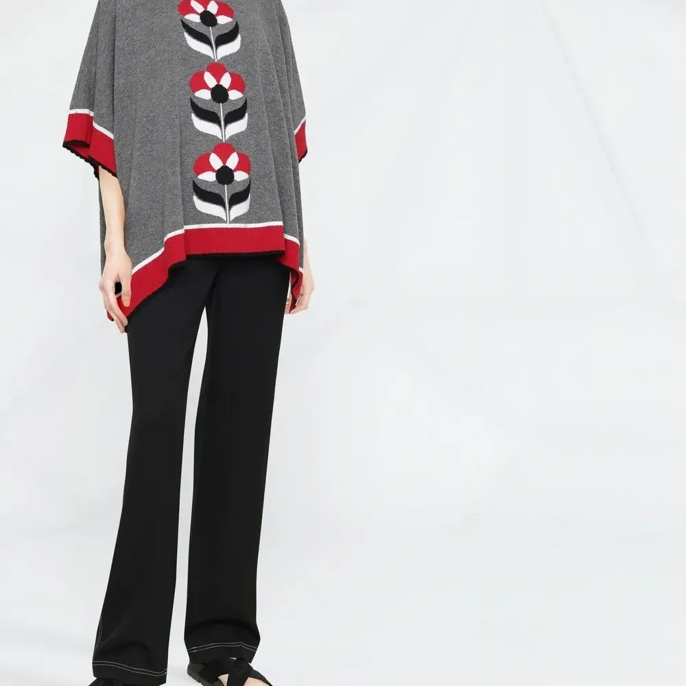 Пончо вязки интарсия