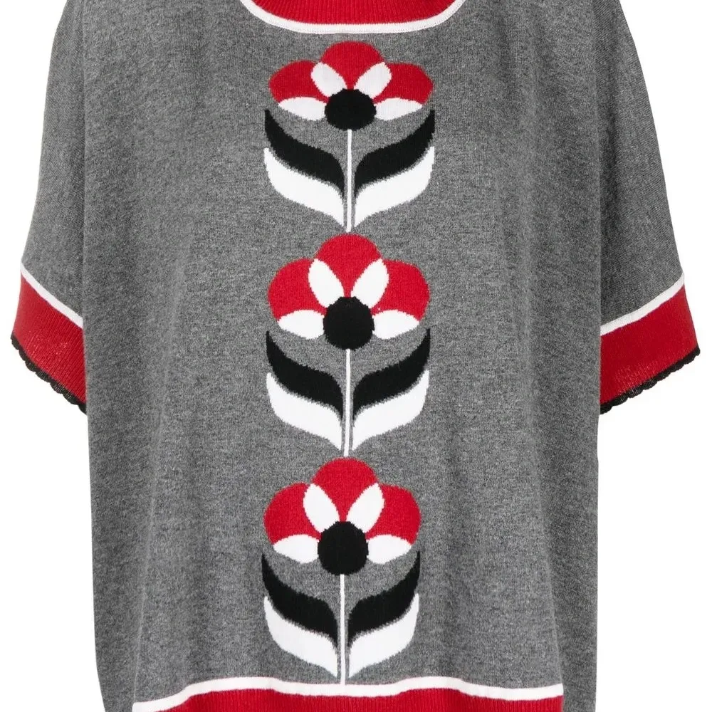 Пончо вязки интарсия