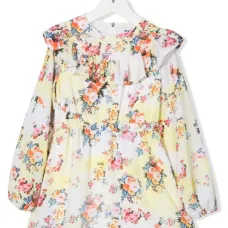 Платье с оборками и цветочным принтом