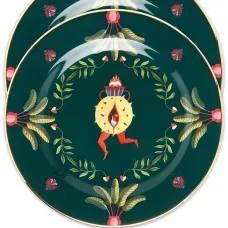 Набор из двух десертных тарелок с графичным принтом