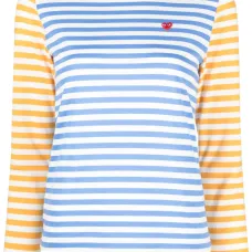 Футболка в полоску с нашивкой-логотипом
