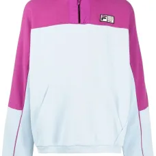 Свитер с воротником на молнии и нашивкой-логотипом Свитер с воротником на молнии и нашивкой-логотипом