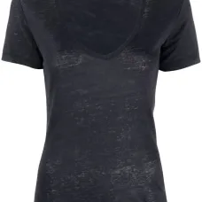 льняная футболка с V-образным вырезом