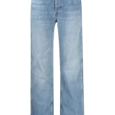 Джинсы свободного кроя с завышенной талией