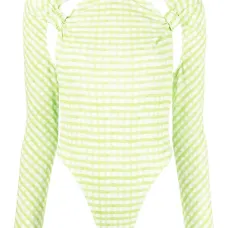 Клетчатое боди с вырезами