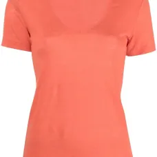 Льняная футболка с V-образным вырезом