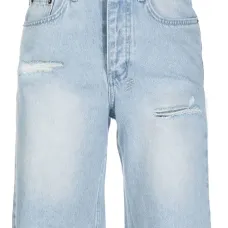 Длинные джинсовые шорты с эффектом потертости Длинные джинсовые шорты с эффектом потертости