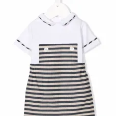 Полосатый ромпер с короткими рукавами