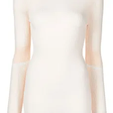 Трикотажный топ в рубчик с вырезом-лодочкой