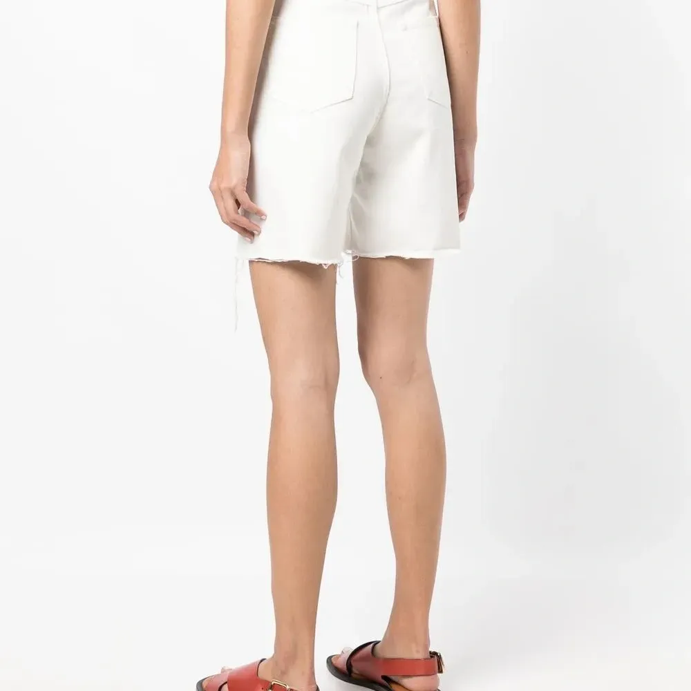 Джинсовые шорты прямого кроя с эффектом потертости