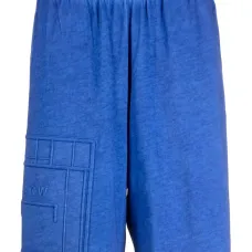 Шорты-бермуды с эластичным поясом и тисненым логотипом