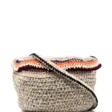 Шерстяная сумка на плечо крупной вязки