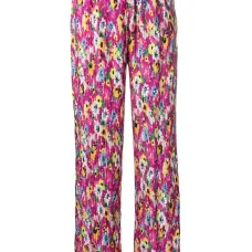 Плиссированные брюки с цветочным принтом