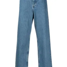 Прямые джинсы с завышенной талией