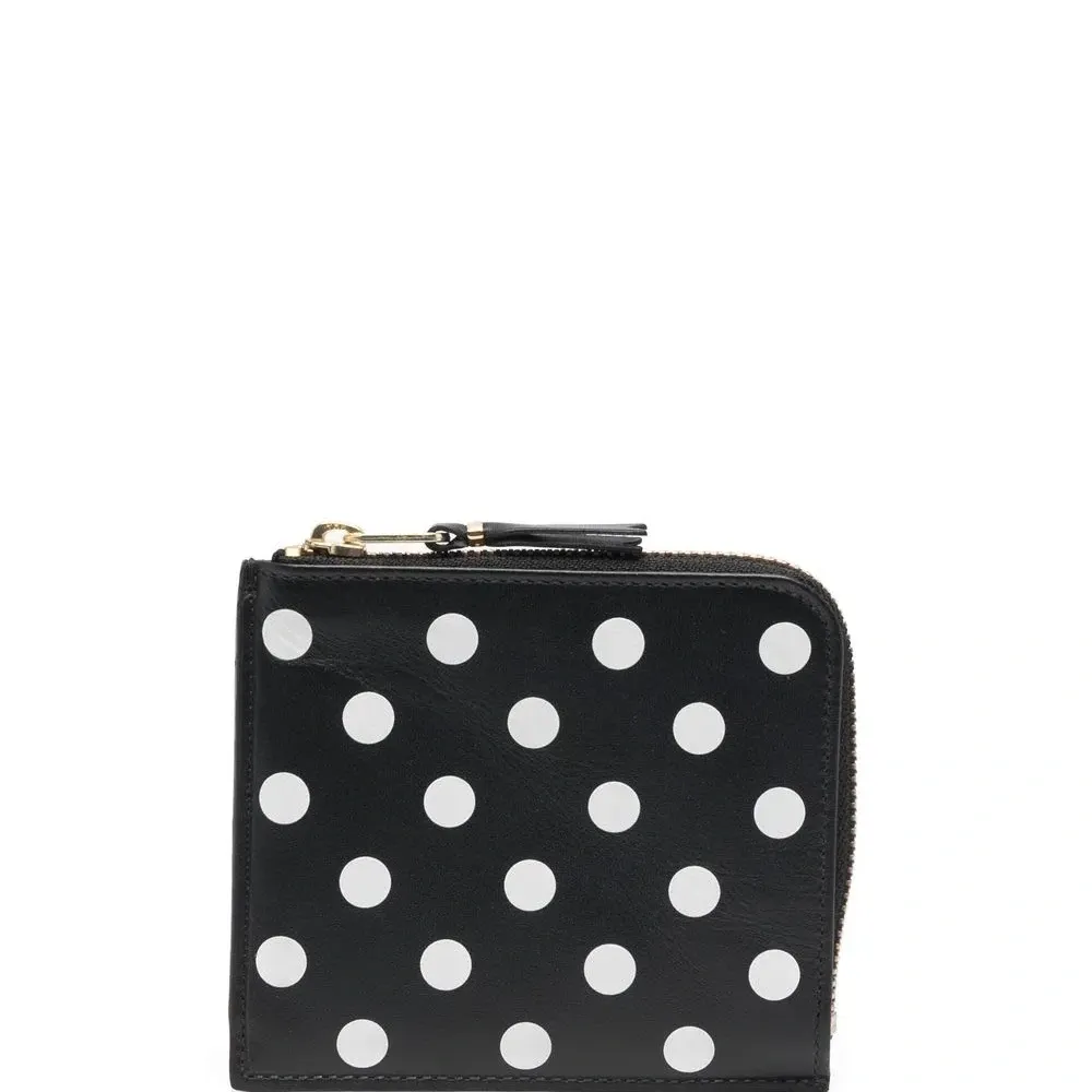 Кошелек в горох с круговой молнией