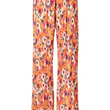 Плиссированные брюки с цветочным принтом