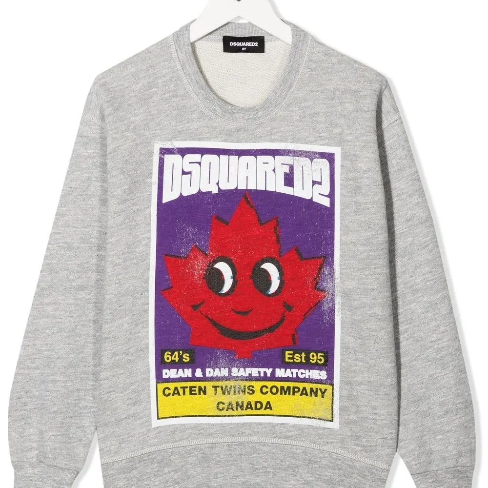 Меланжевая толстовка с графичным принтом Меланжевая толстовка с графичным принтом