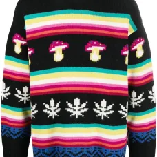 Джемпер с круглым вырезом и жаккардовым узором