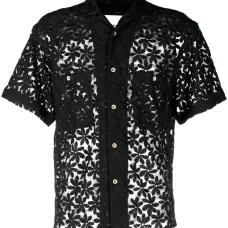 Полупрозрачная рубашка из цветочного кружева