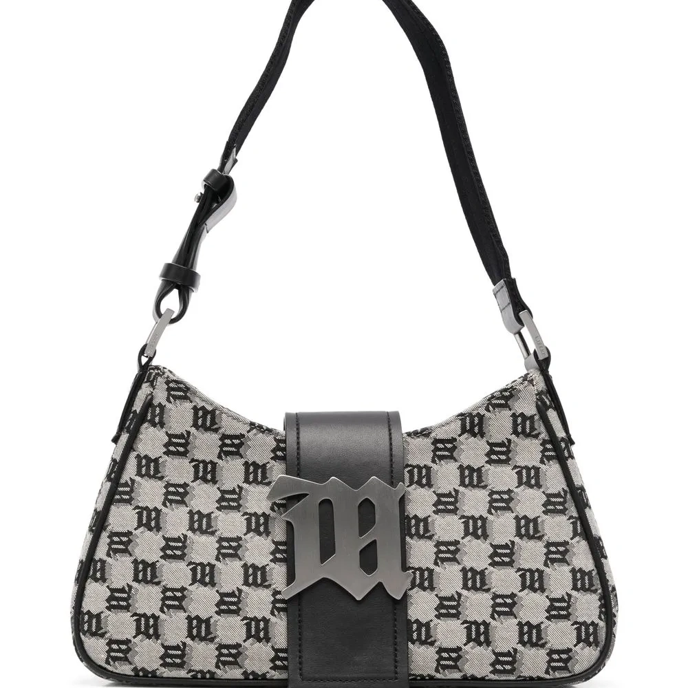 Жаккардовая сумка на плечо с монограммой