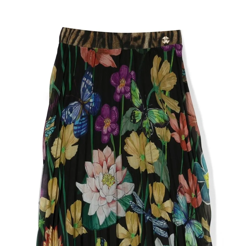 Юбка с цветочным принтом и складками