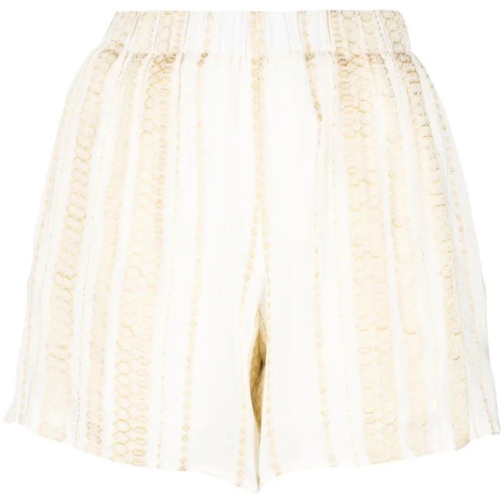 Шорты с завышенной талией и вышивкой