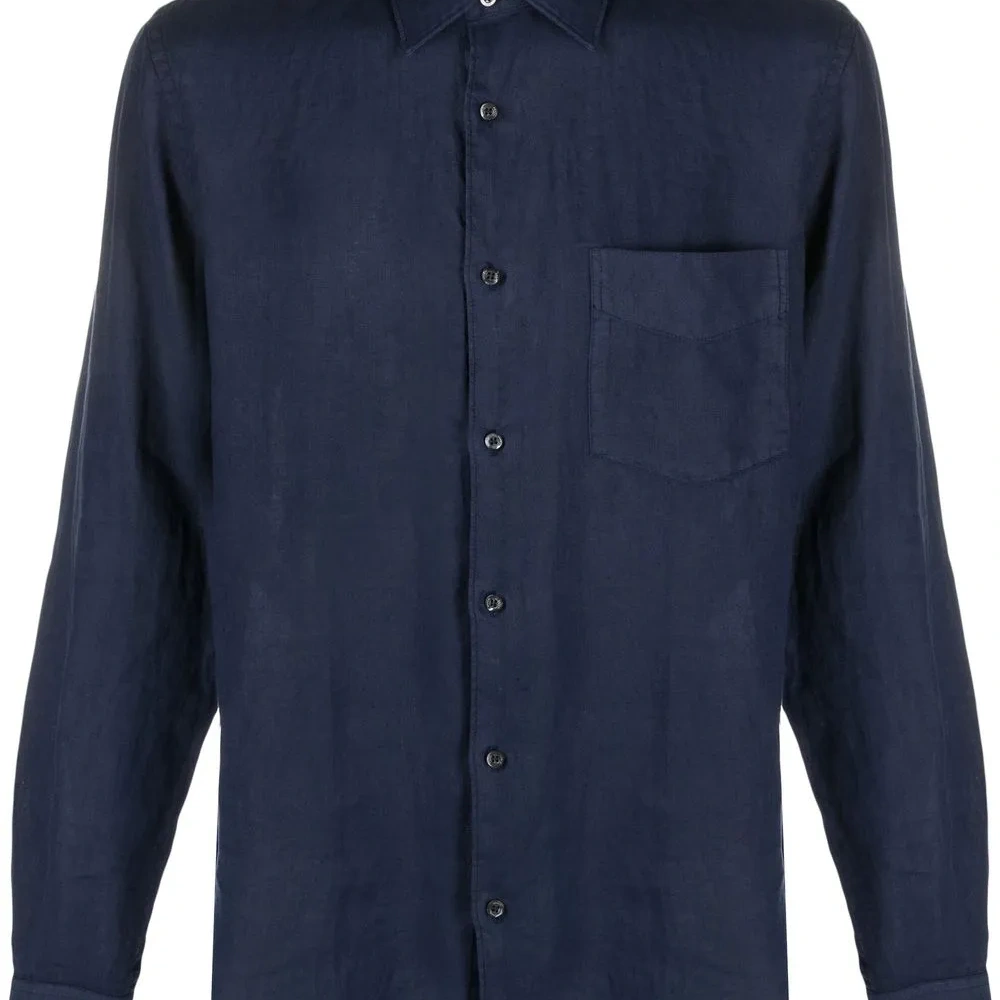 Рубашка с длинными рукавами и заостренным воротником