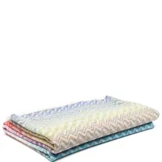 Покрывало с узором зигзаг и бахромой