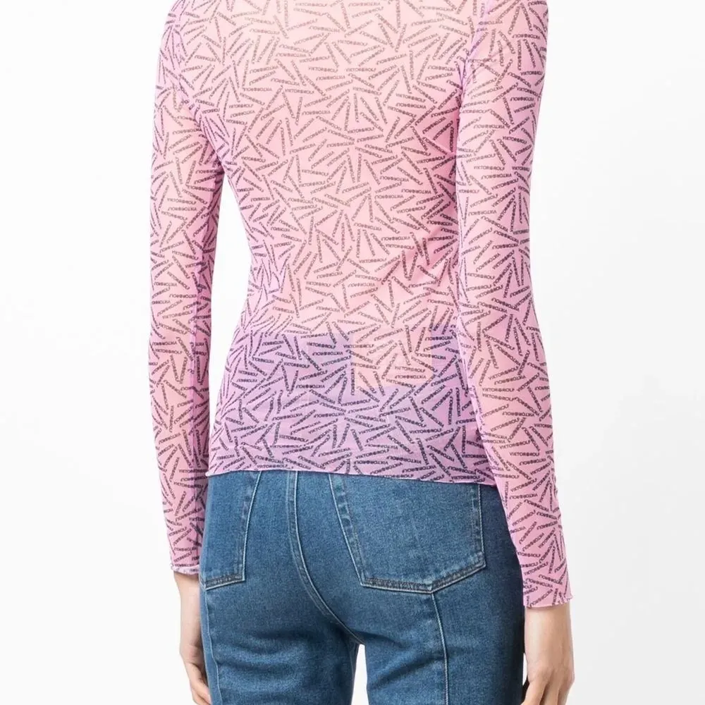 Полупрозрачный топ с логотипом