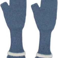 Вязаные перчатки-митенки