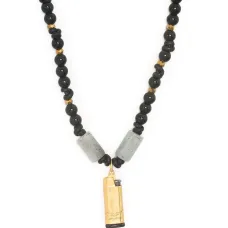 Колье с бусинами и подвеской