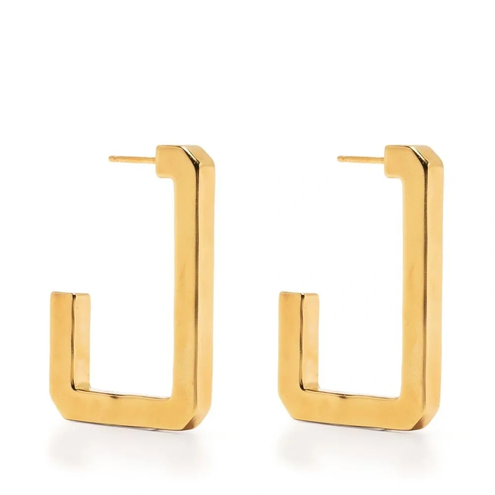 Прямоугольные серьги-кольца