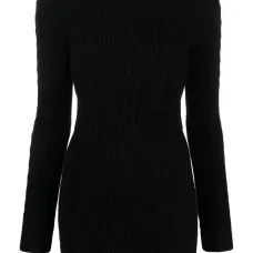 Платье фактурной вязки с открытой спиной