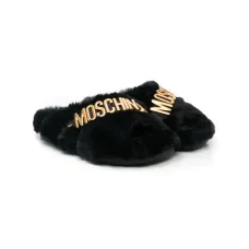 Сандалии с искусственным мехом