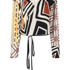 Блузка с запахом и геометричным принтом Блузка с запахом и геометричным принтом