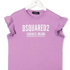 Футболка с оборками и логотипом