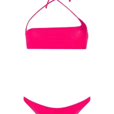 Бикини в рубчик с вырезом халтер